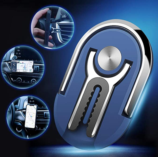 charlore Phone Ring Holder - Three-in-one Multipurpose Mobile Phone Bracket Holder Stand 360 Degree Rotation & 90°Flip for Car Home, Multiple-Angle Car Phone Moun(Blue)