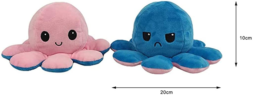 gruciso Reversible Plush Doll Family Soft Toys Lovely Cartoon Double-Sided Flip Plush Toys Creative Gift for Kids/Girls/Boys/Friends/Babies/Toddlers, 20x10cm