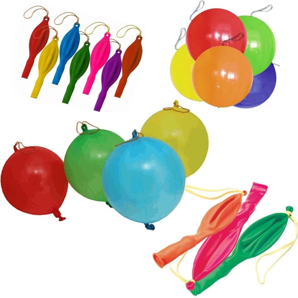 gruciso Heavy Duty 15 x Punch Balloons Assorted Colours Latex Celebration Perfect Party Bag Filler