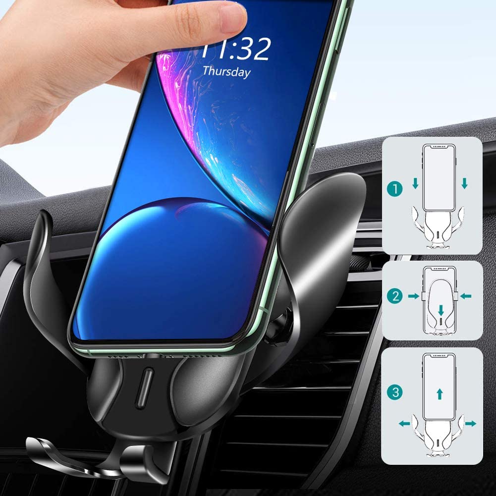 Jojobnj Handyhalterung Auto Handyhalter fürs Auto Lüftung Universal Handy KFZ Halterungen für iPhone Samsung Huawei Sony LG und mehere Smartphone oder GPS-Gerät