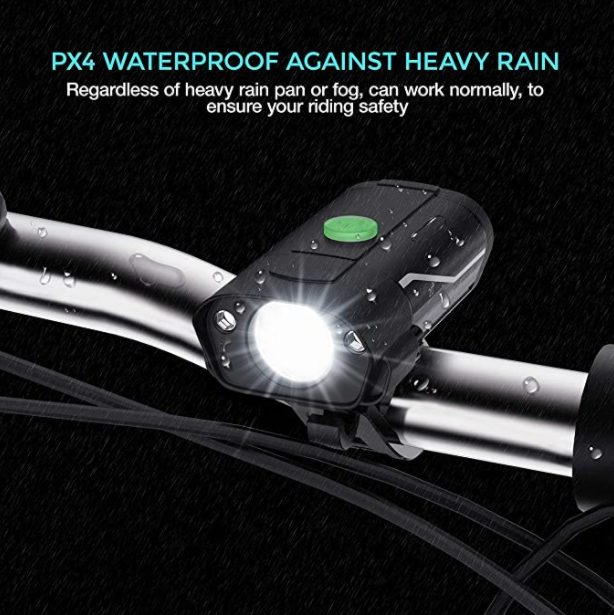 Dejusam USB Rechargeable Super Bike Headlight and Back Light Set, Runtime 10+ Hours 600 Lumen Bright Front Lights and Tail Rear LED, 5 Light Mode Options Fits All Bicycles, Road, Mountain