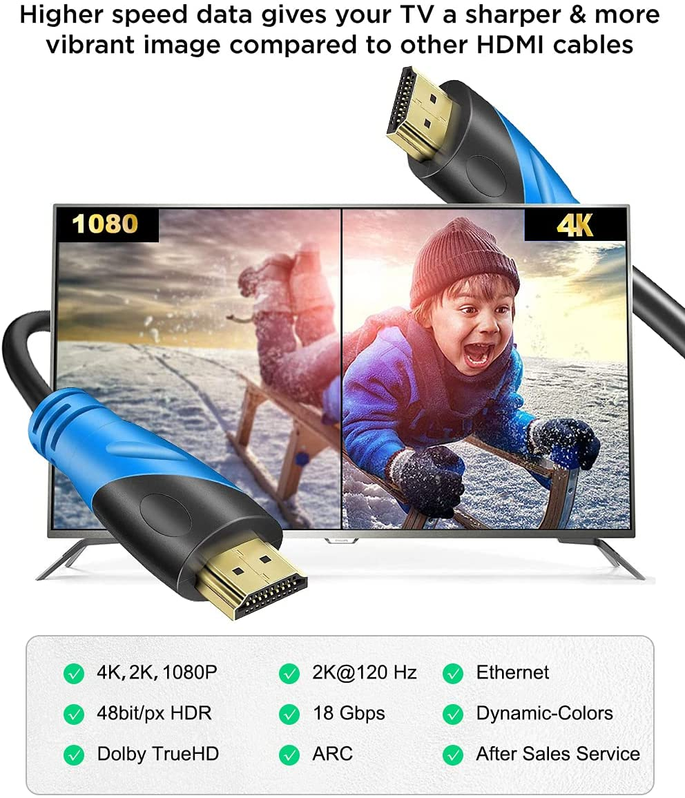 4K HDMI Cable 150FT, High Speed HDMI Cables,Gold Plated Connectors,Video 4K,HD1080p 3D