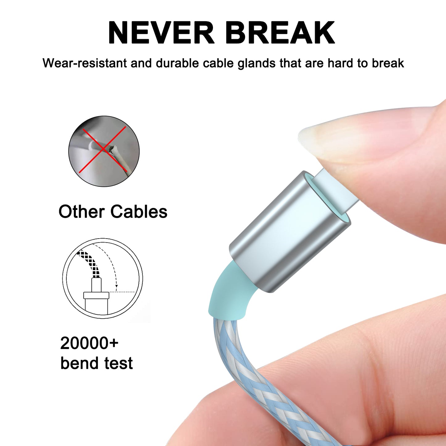 iPhone Charger, 5 Pack(6.6/6.6/10/10/10ft) Nylon Braided Lightning Charging Cables Compatible iPhone 14/13/12/11 Pro Max/XS MAX/XR/XS/X/8/7/Plus iPad