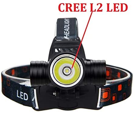 RENGAC Rechargeable Aluminum Waterproof Diving Swimming Hiking Camping Hunting Fishing Headlamp Underwater 1800 Lumen Head Torch Submarine Snorkeling Safety Head Light underwater Flashlight