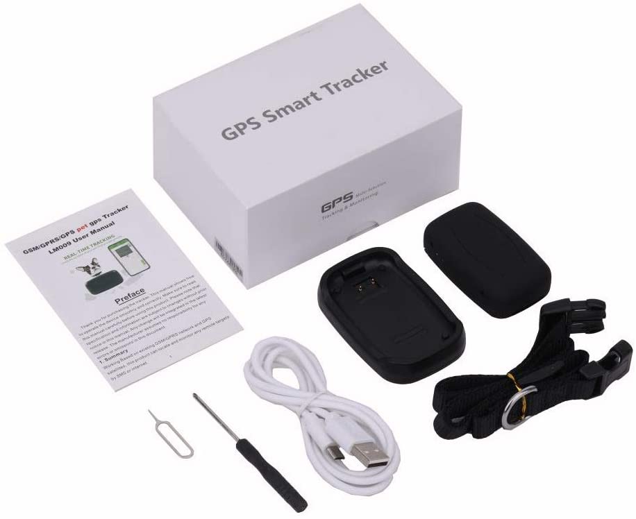 Jorenca Waterproof Car Gps Tracker,Dog Gps Tracker,cat gps tracker For 28lb Pets Waterproof IP67 Real Time Activity Monitor AGPS LBS SMS Positioning Tracking Device with Collar (Black)