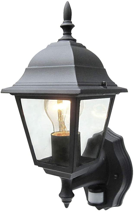 RENGAC Lantern PIR Security Detecting Sensor Flood Light. Self Contained Water-Proof Unit. Movement Detector Flood Lamp Flood Light Outdoor Use Lighting (Black)