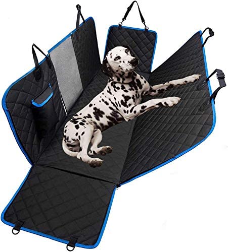 TARMINAS Dog Car Seat Cover, Dog Hammock for Car Back seat Mesh Visual Window, Completely Padded 4 Layers Heavy Duty Scratch Proof Nonslip Dog Car Seat