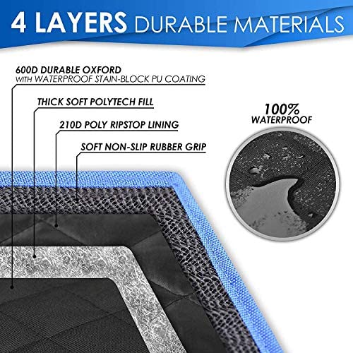 TARMINAS Dog Car Seat Cover, Dog Hammock for Car Back seat Mesh Visual Window, Completely Padded 4 Layers Heavy Duty Scratch Proof Nonslip Dog Car Seat