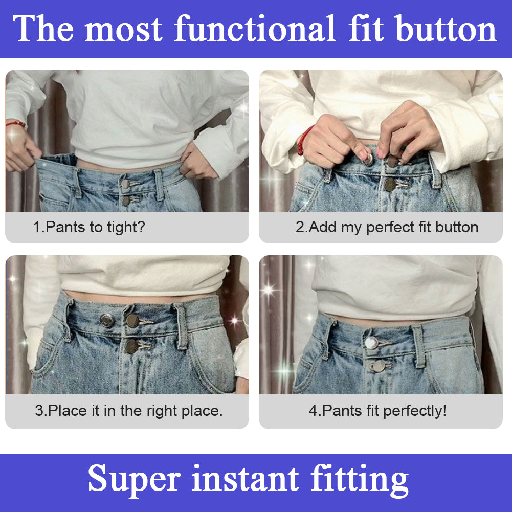 Awolf 1 Set of 8 Pcs Perfect Fit Instant Button, 17mm Detachable Pants Button Craft Decoration Buttons, Waist Buckle Extender- Metal Button Fits to Any The Cowboy Clothing Jackets Pants Bags (8pcs)