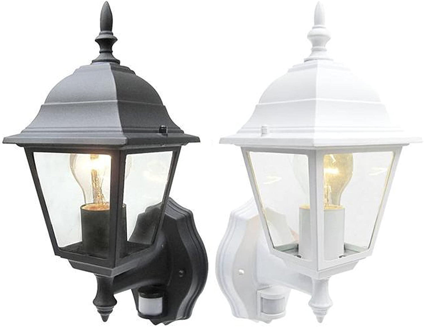RENGAC Lantern PIR Security Detecting Sensor Flood Light. Self Contained Water-Proof Unit. Movement Detector Flood Lamp Flood Light Outdoor Use Lighting (Black)