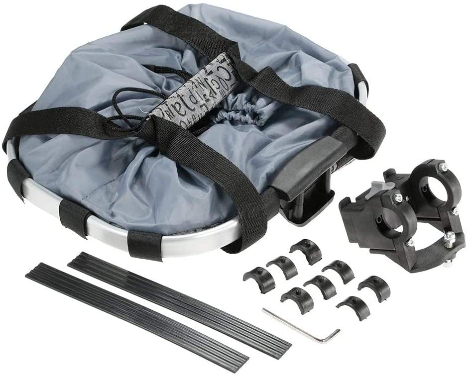Zrakris Cestino Bicicletta Anteriore, Staccabile Pieghevole Ciclo Anteriore Borsa da Basket in Tela, Impermeabile Cestini Bici per Cani, Picnic, Shopping