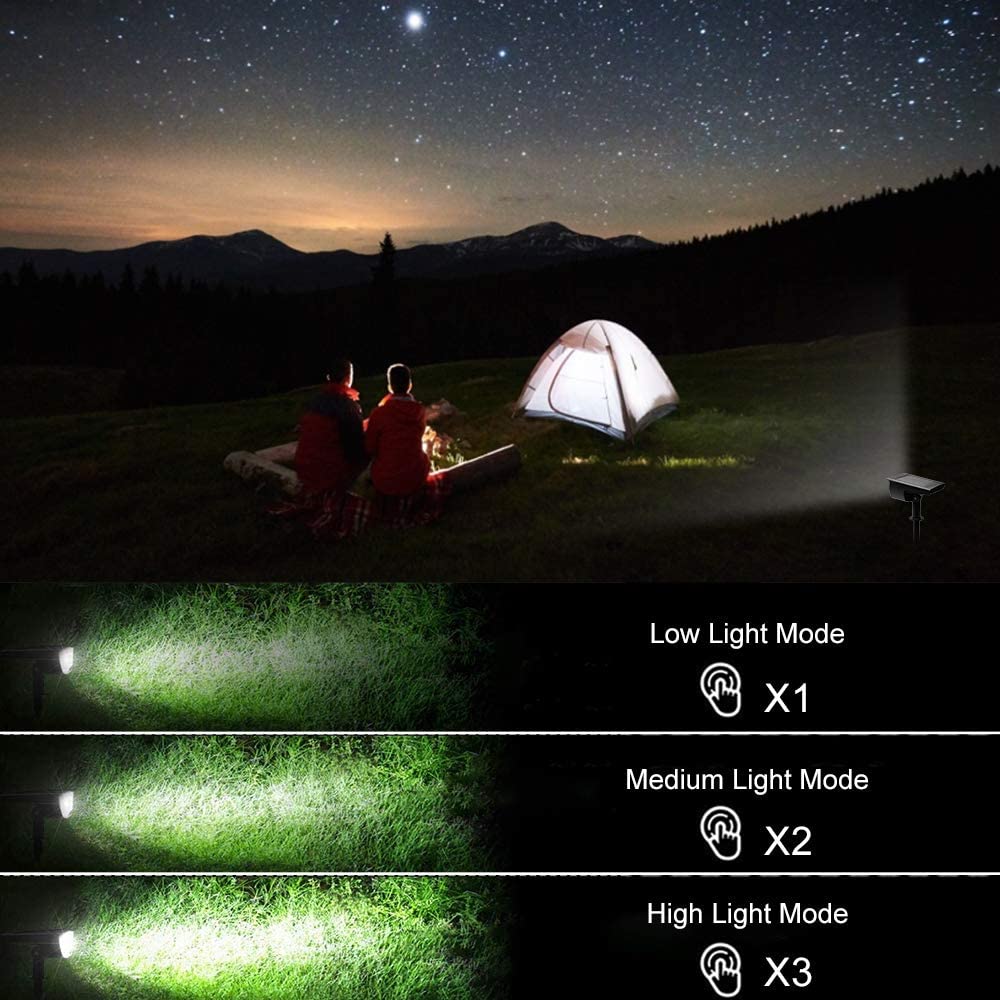 RENGAC 30 LED Solar Landscape Spotlights, Cold White IP67 Waterproof Solar Powered Wall Lights, Wireless Outdoor Solar Landscaping Lights for Yard Garden Driveway Porch Walkway Pool Patio (2 Pack)