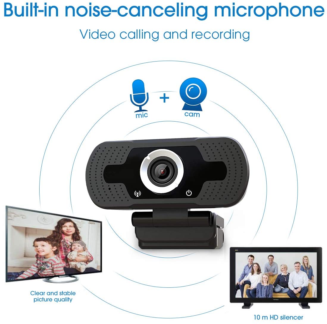 Charlore USB Webcam 1080p with Cover,Webcam for Pc,Desktop,Laptop,Streaming Webcam Built in Mic,Plug and Play Video Calling Computer Camera,Computer Camera for Gaming and Conferencing