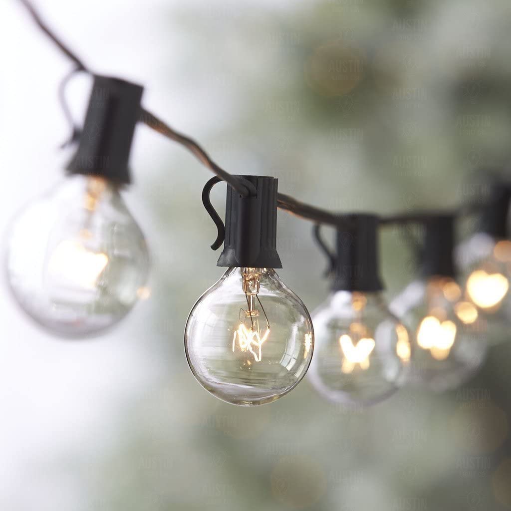 RENGAC Globe Festoon String Light Bulb 27Ft G40 Indoor Outside Waterproof, Warm White