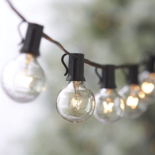 RENGAC Globe Festoon String Light Bulb 27Ft G40 Indoor Outside Waterproof, Warm White