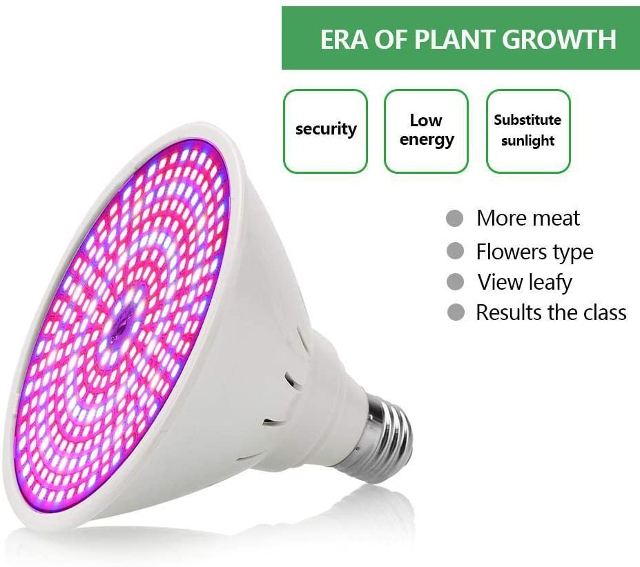 RENGAC 100W E27 LED Grow Light Bulb with 290Pcs LEDs Full Spectrum Plants Grow Lamp for Indoor Plants, Seedling,Growing, Blooming, Fruiting