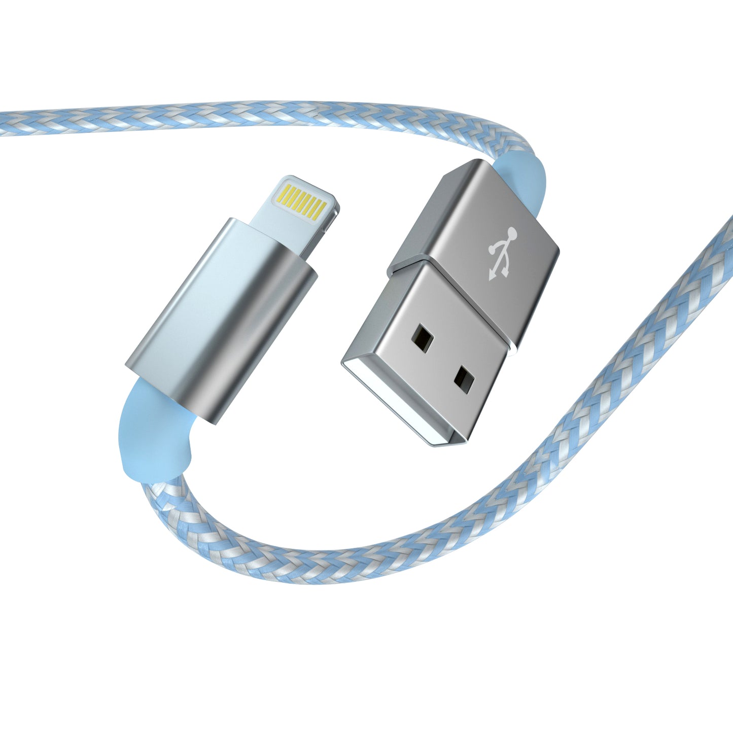 iPhone Charger 6ft [MFi Certified] Nylon Braided Fast Charging Lightning Cable(Sky Blue)
