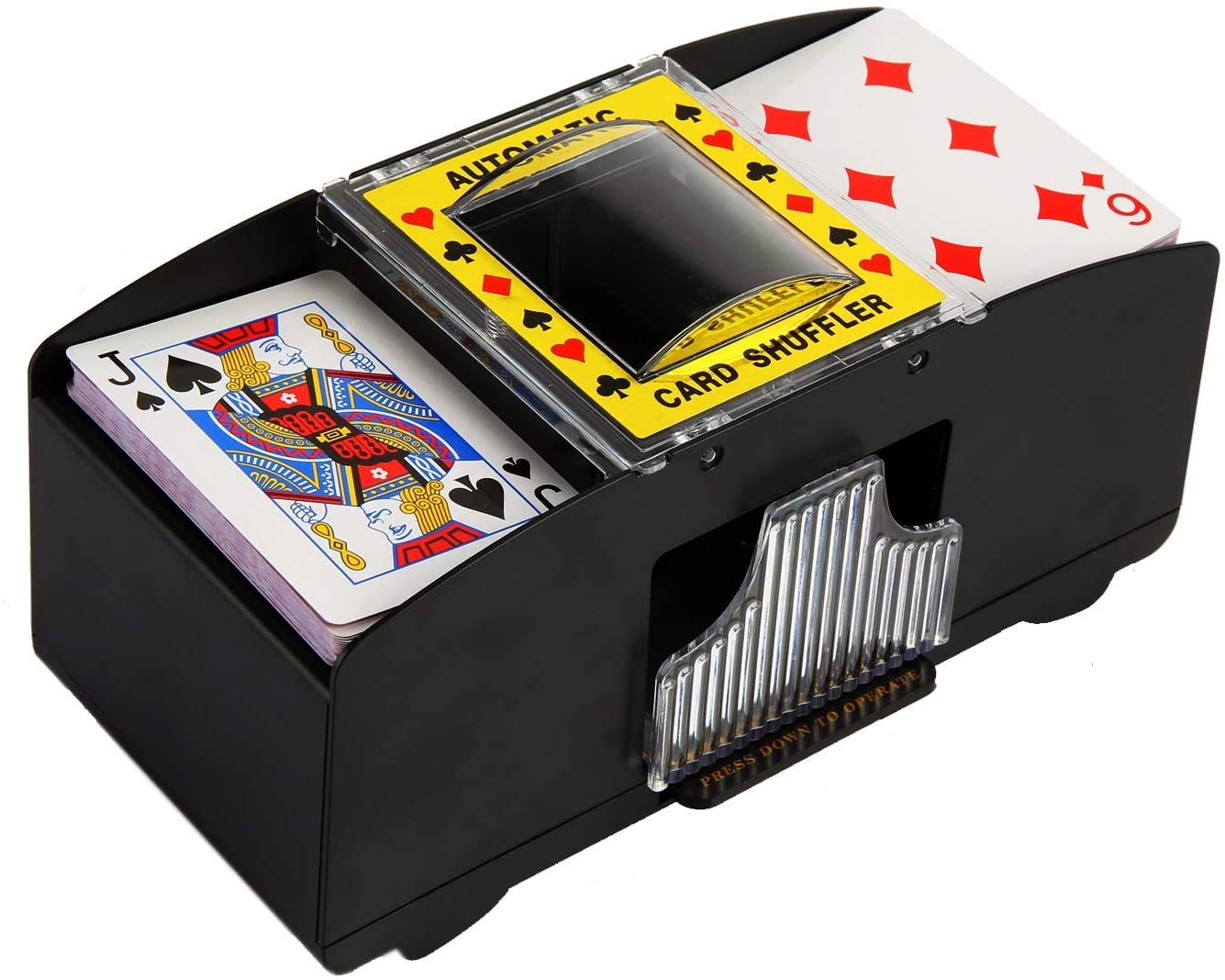 gruciso Automatic Card Shuffler Machine 2 Deck, Electronic Casino/Poker Card Shuffling, Battery Operated One/Two Deck Card Shuffle Sorter,Cards Playing Tool Accessories for Home Party Club Games/Casino Dealer