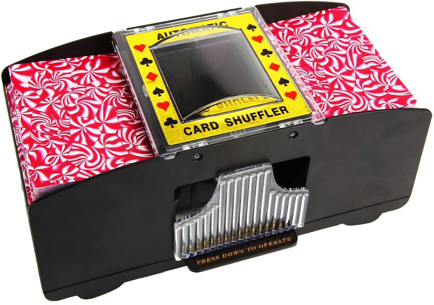gruciso Automatic Card Shuffler Machine 2 Deck, Electronic Casino/Poker Card Shuffling, Battery Operated One/Two Deck Card Shuffle Sorter,Cards Playing Tool Accessories for Home Party Club Games/Casino Dealer