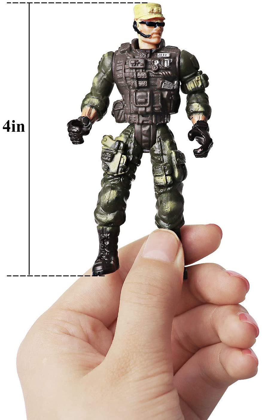 gruciso 6 Pcs Action Figure Army Soldiers Toy with Weapon / Military Figures Playsets