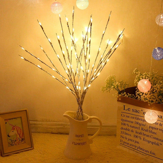 RENGAC Branch Lights, 30 Inches 20 LED Willow Twig Lighted Branch DIY Tree Willow Branches Lamp Warm White Battery Operated Twig Lights Decoration for Christmas Home Decoration(4 Pack)