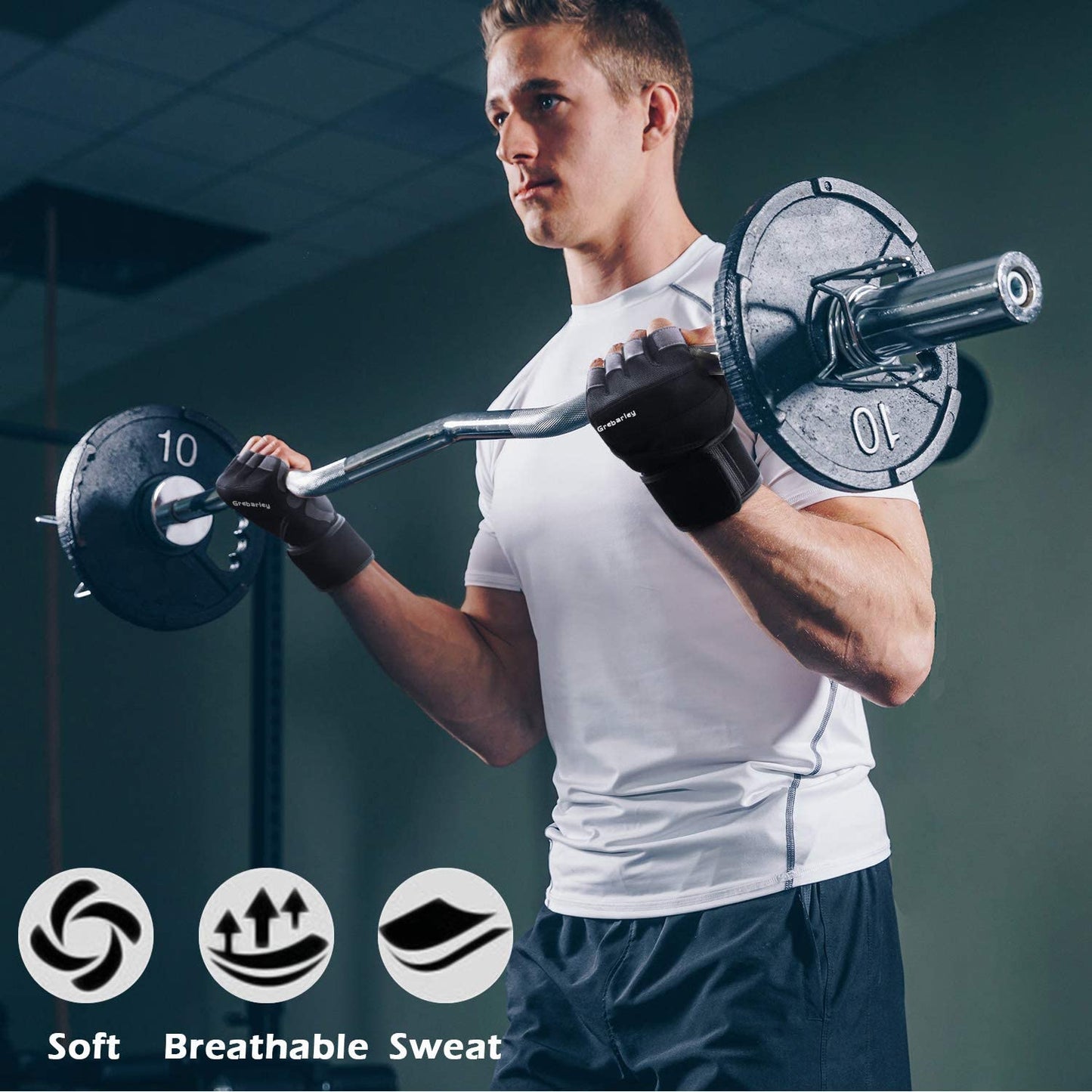 gruciso Gym Gloves,Training gloves with Wrist Support,Weight lifting Gloves,Breathable Sport Gloves,Crossfit Training,Suit for Men and Women
