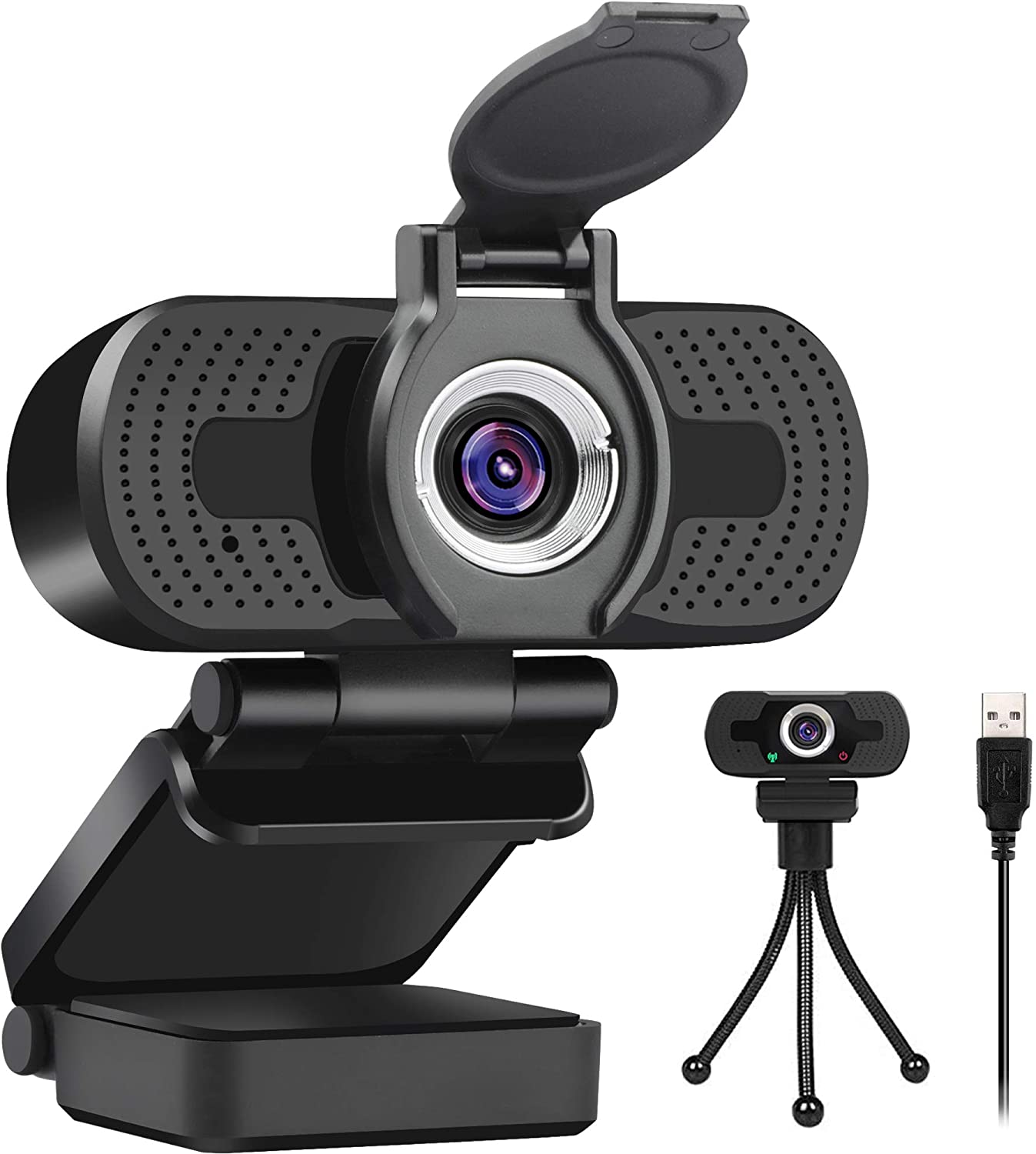 Charlore USB Webcam 1080p with Cover,Webcam for Pc,Desktop,Laptop,Streaming Webcam Built in Mic,Plug and Play Video Calling Computer Camera,Computer Camera for Gaming and Conferencing