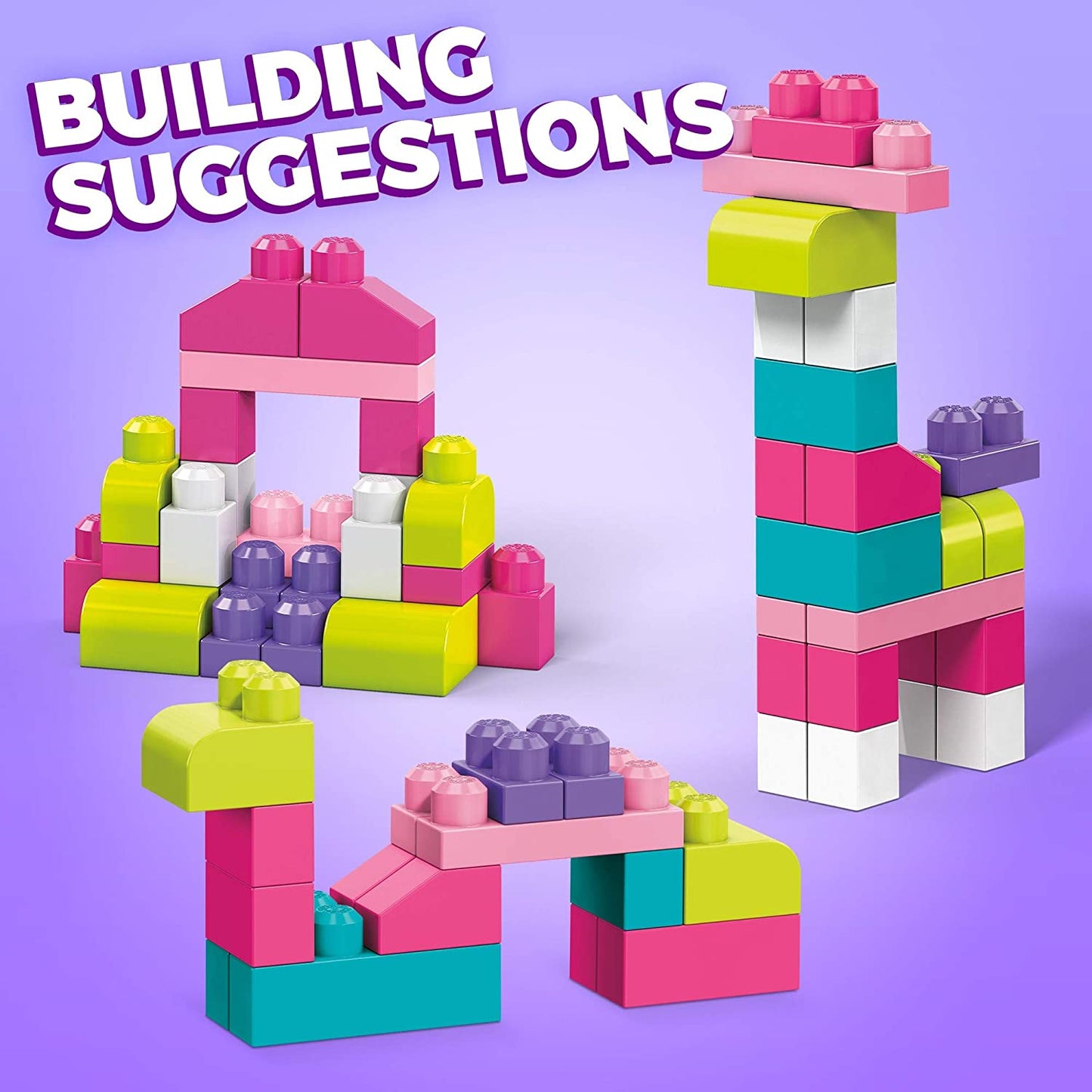 gruciso Bloks DCH54 Big Building Bag, Pink, 60 Pieces