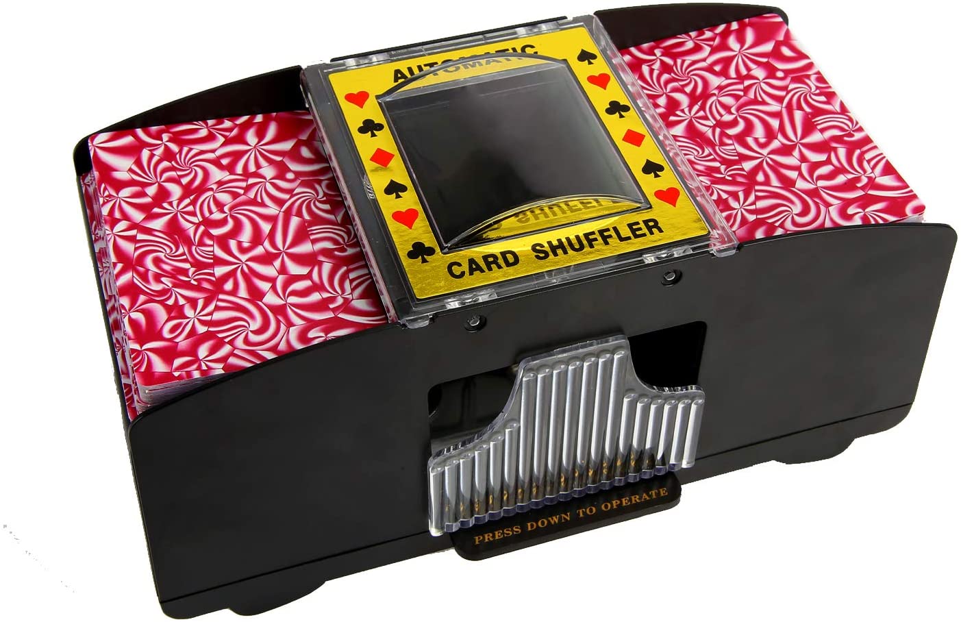 gruciso Automatic Card Shuffler Machine 2 Deck, Electronic Casino/Poker Card Shuffling, Battery Operated One/Two Deck Card Shuffle Sorter,Cards Playing Tool Accessories for Home Party Club Games/Casino Dealer