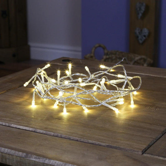 RENGAC Festive Lights Indoor Fairy Lights - 40 Warm White LEDs - Clear Cable