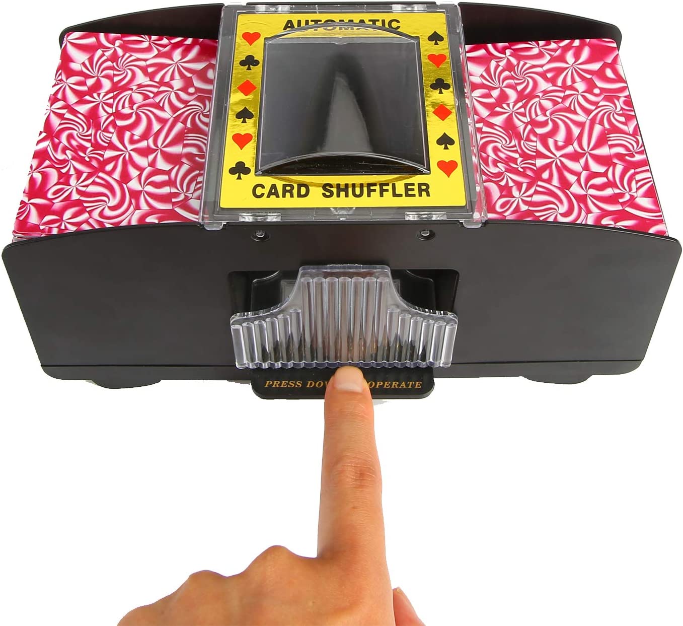 gruciso Automatic Card Shuffler Machine 2 Deck, Electronic Casino/Poker Card Shuffling, Battery Operated One/Two Deck Card Shuffle Sorter,Cards Playing Tool Accessories for Home Party Club Games/Casino Dealer