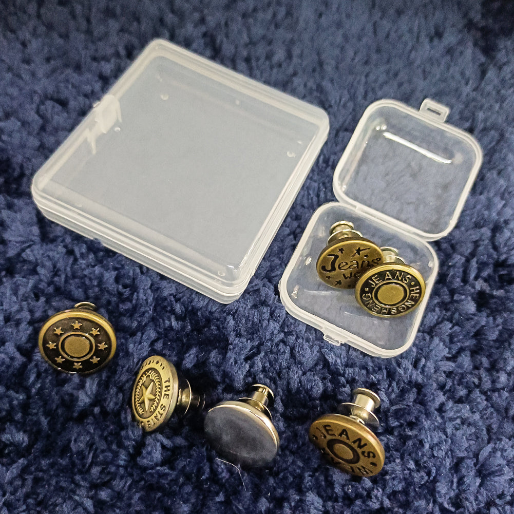 Awolf 1 Set of 8 Pcs Perfect Fit Instant Button, 17mm Detachable Pants Button Craft Decoration Buttons, Waist Buckle Extender- Metal Button Fits to Any The Cowboy Clothing Jackets Pants Bags (8pcs)