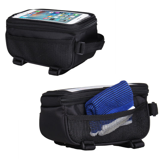 zrakris Bike Phone Front Frame Bag Bicycle Bag Waterproof Bike Phone Mount Top Tube Bag Bike Phone Case Holder Accessories Cycling Pouch Compatible with iPhone 11 XS Max XR Below 6.5”