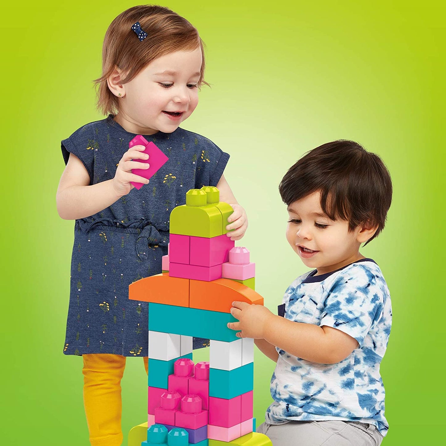 gruciso Bloks DCH54 Big Building Bag, Pink, 60 Pieces
