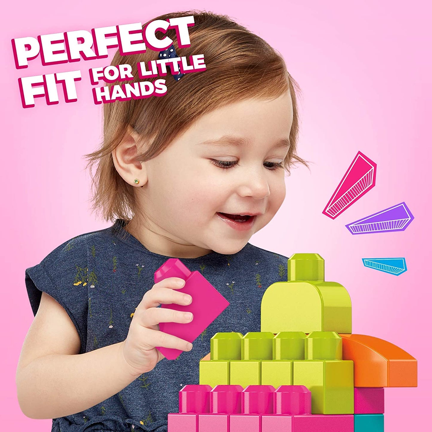 gruciso Bloks DCH54 Big Building Bag, Pink, 60 Pieces
