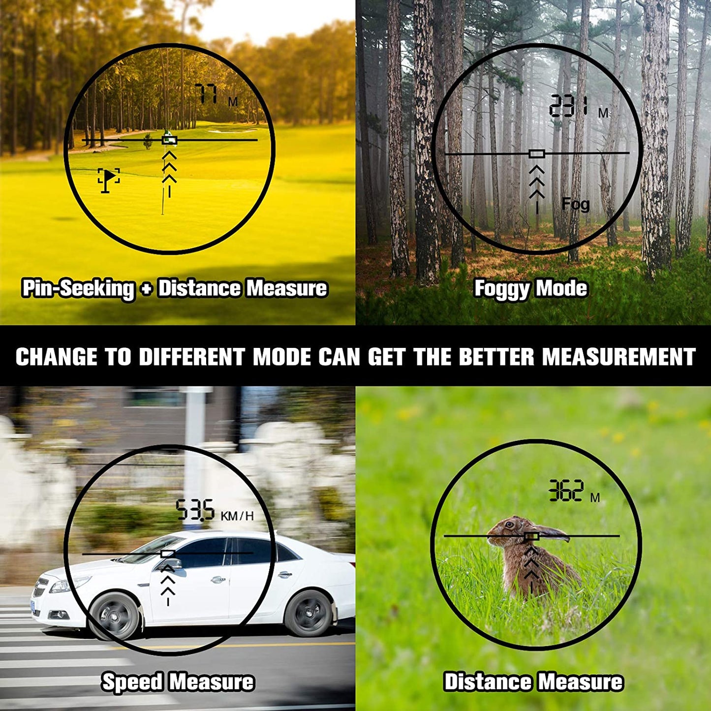 Taoriggs Rangefinder, Multi-Function Golf Range Finder 650-800Yards 6X Magnification, Flag-locking, Scan, Distance Measure,Carrying Case, RangeFinder for Golf,Shooting,Camping for Family