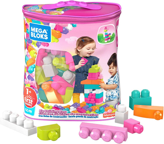 gruciso Bloks DCH54 Big Building Bag, Pink, 60 Pieces